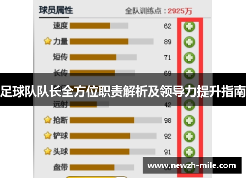 足球队队长全方位职责解析及领导力提升指南 足球队队长全方位职责解析及领导力提升指南