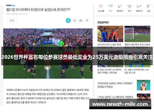 2026世界杯宣布每位参赛球员最低奖金为25万美元激励措施引发关注